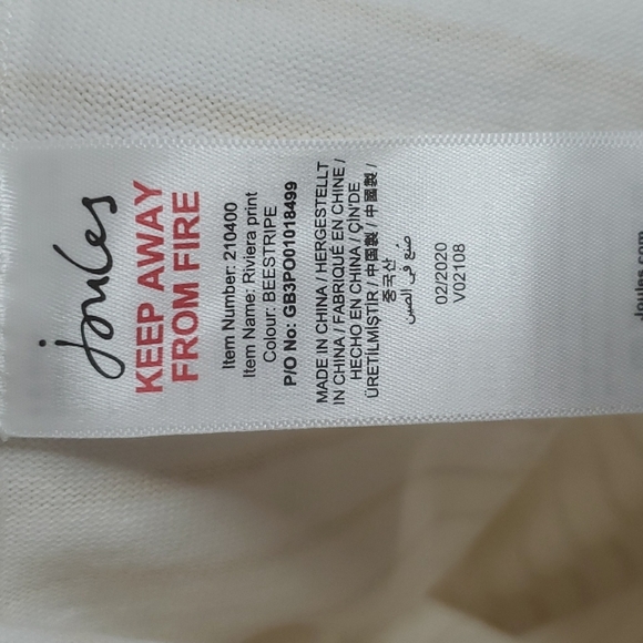 Joules Riviera Print Dress In Bee Stripe Size 4 - Picture 6 of 9